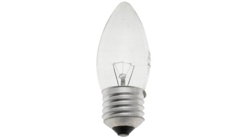 Żarówka wstrząsoodporna C35 świeczka przeźroczysta 25W E27 230V