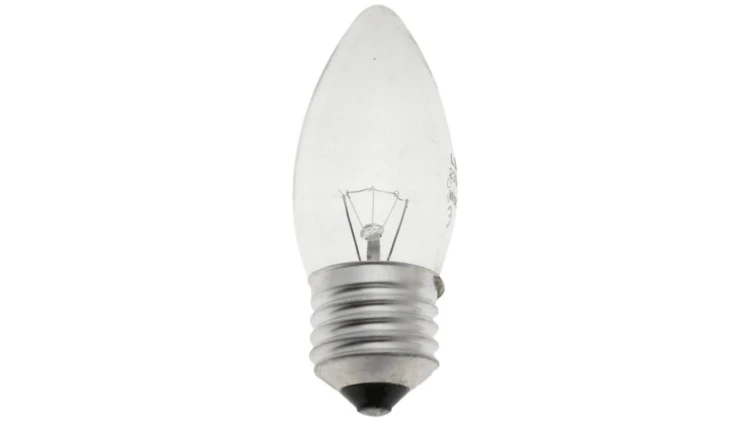 Żarówka wstrząsoodporna C35 świeczka przeźroczysta 25W E27 230V
