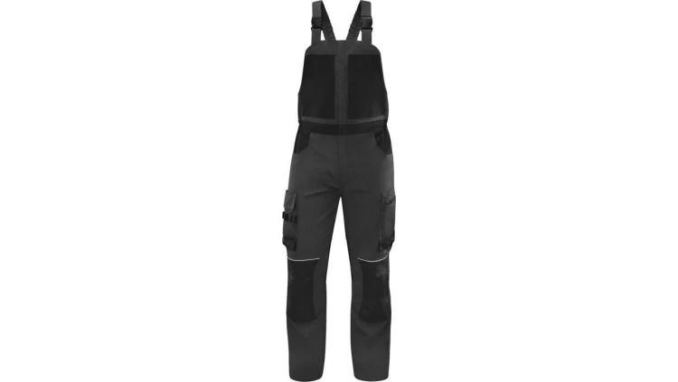 Ogrodniczki robocze MACH 5 z bawełny/poliestru M5SA3, kolor: szaro-czarny, rozmiar: 3XL / M5SA3GN3X