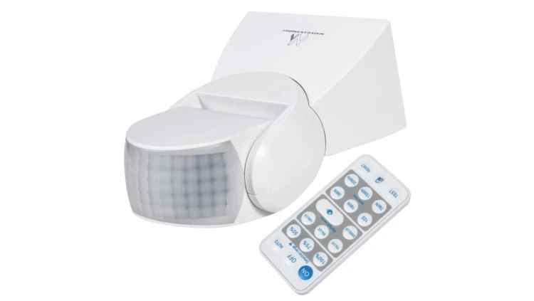 Czujnik ruchu na podczerwień z pilotem IP65, max 800W (żarówka), max 1200W (LED) Maclean MCE241