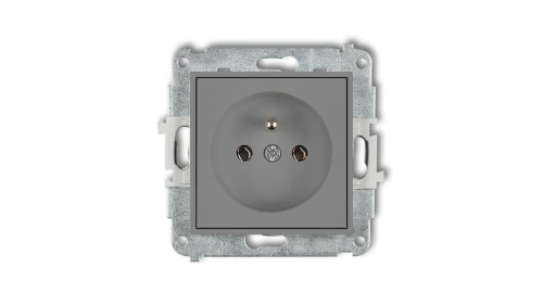 ICON Mechanizm gniazda pojedynczego z uziemieniem 2P+Z (bez przesłon torów prądowych) szary mat 27IGP-1z