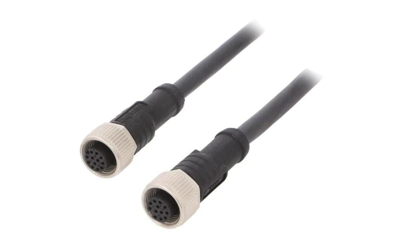 M12A12FL12AFLSB001 Kabel do czujników/automatyki 12PIN M12-M12 1m wtyk wtyk