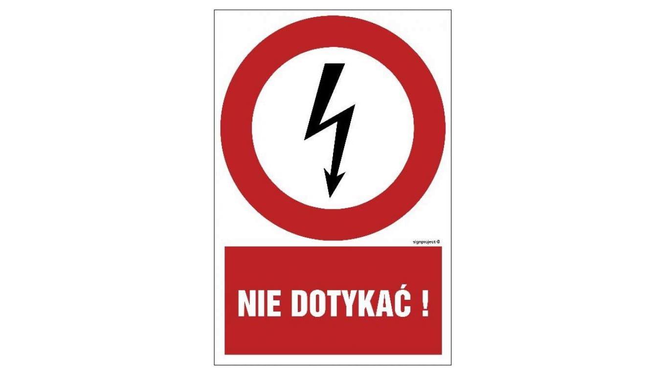 ZNAK - HC007 Nie dotykać 70 x 105 cm FN - Folia samoprzylepna
