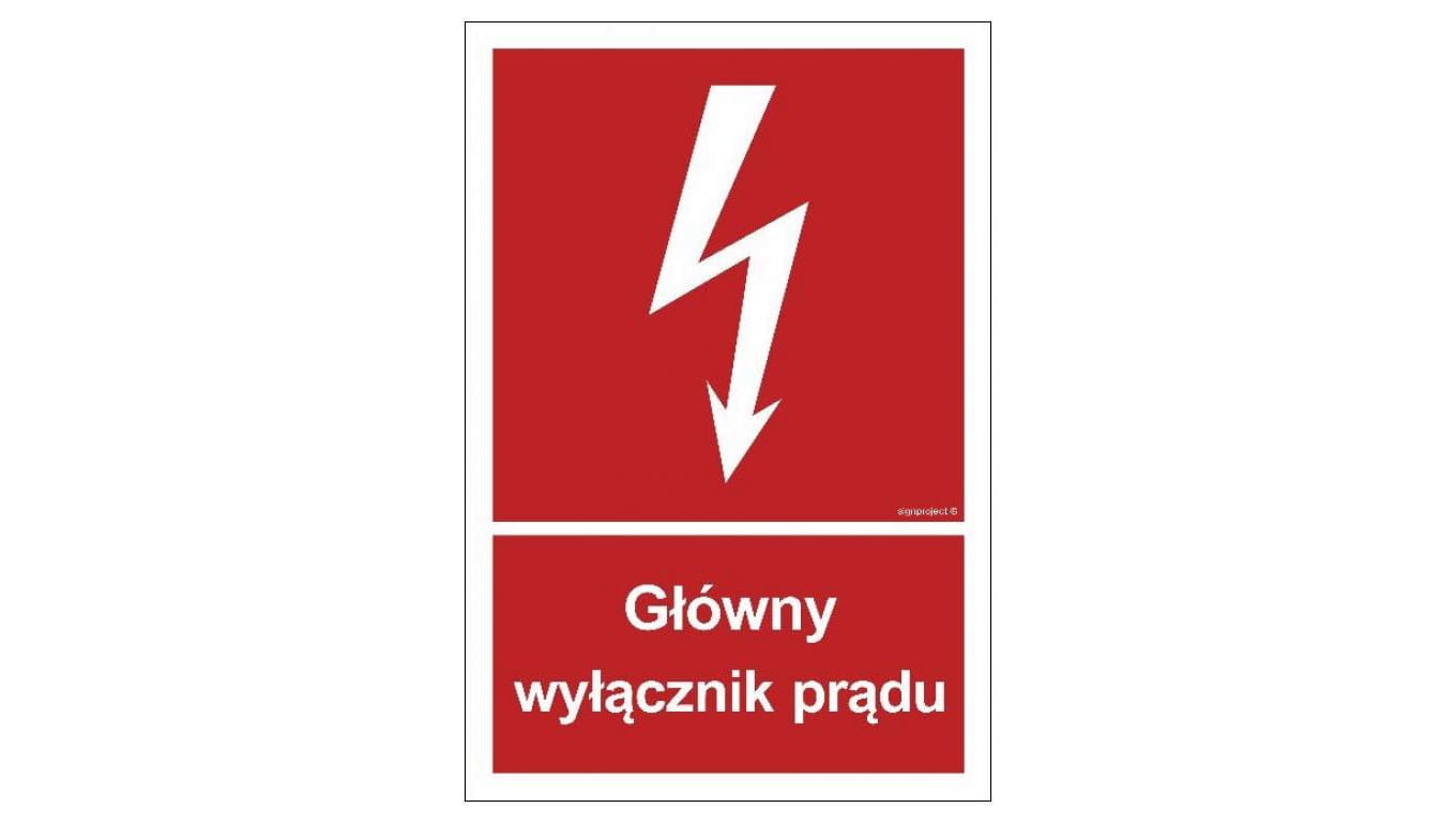 ZNAK - BC008 Główny wyłącznik prądu 40 x 59,4 cm KN - Folia podłogowa