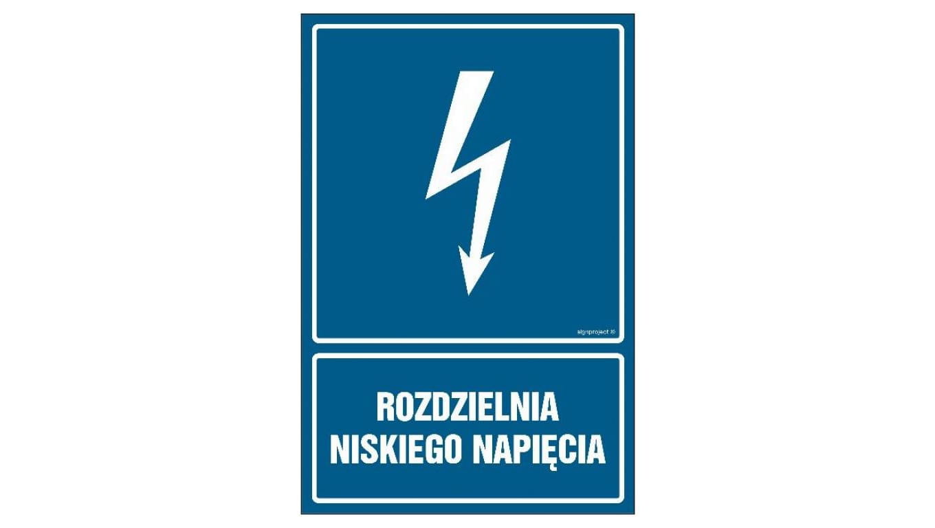 ZNAK - HG033 Rozdzielnia niskiego napięcia 50 x 75 cm PN - Płyta 1mm