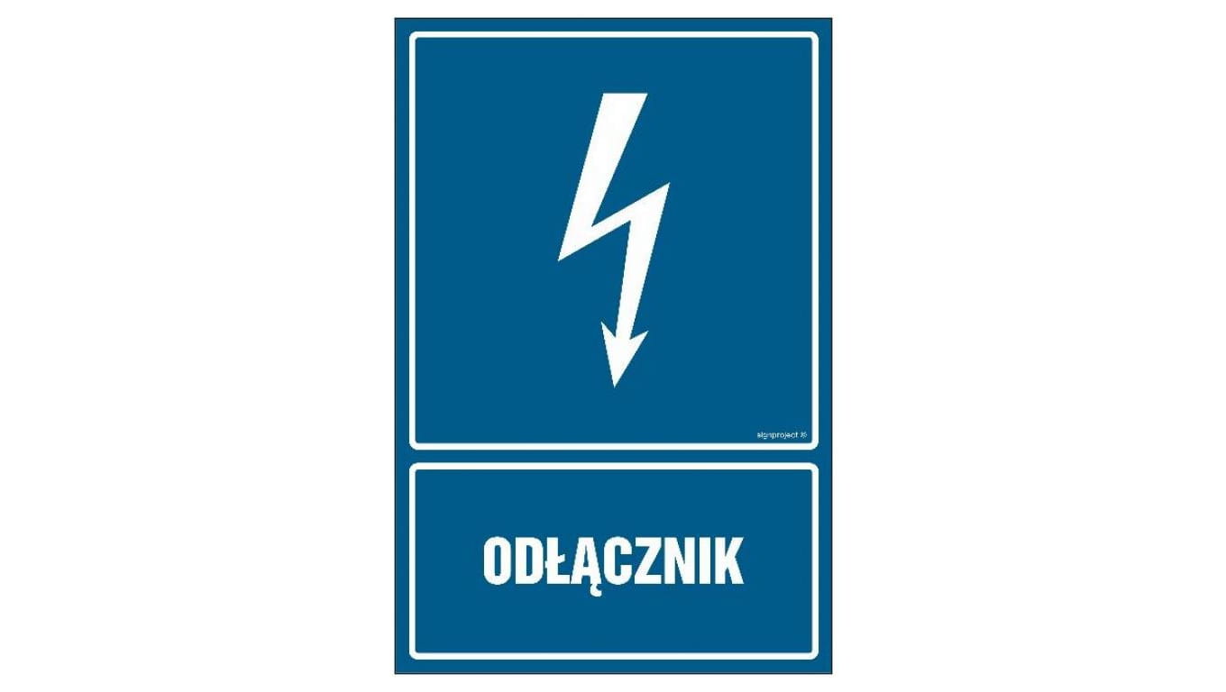 ZNAK - HG010 Odłącznik 7,5 x 10 cm FN - Folia samoprzylepna