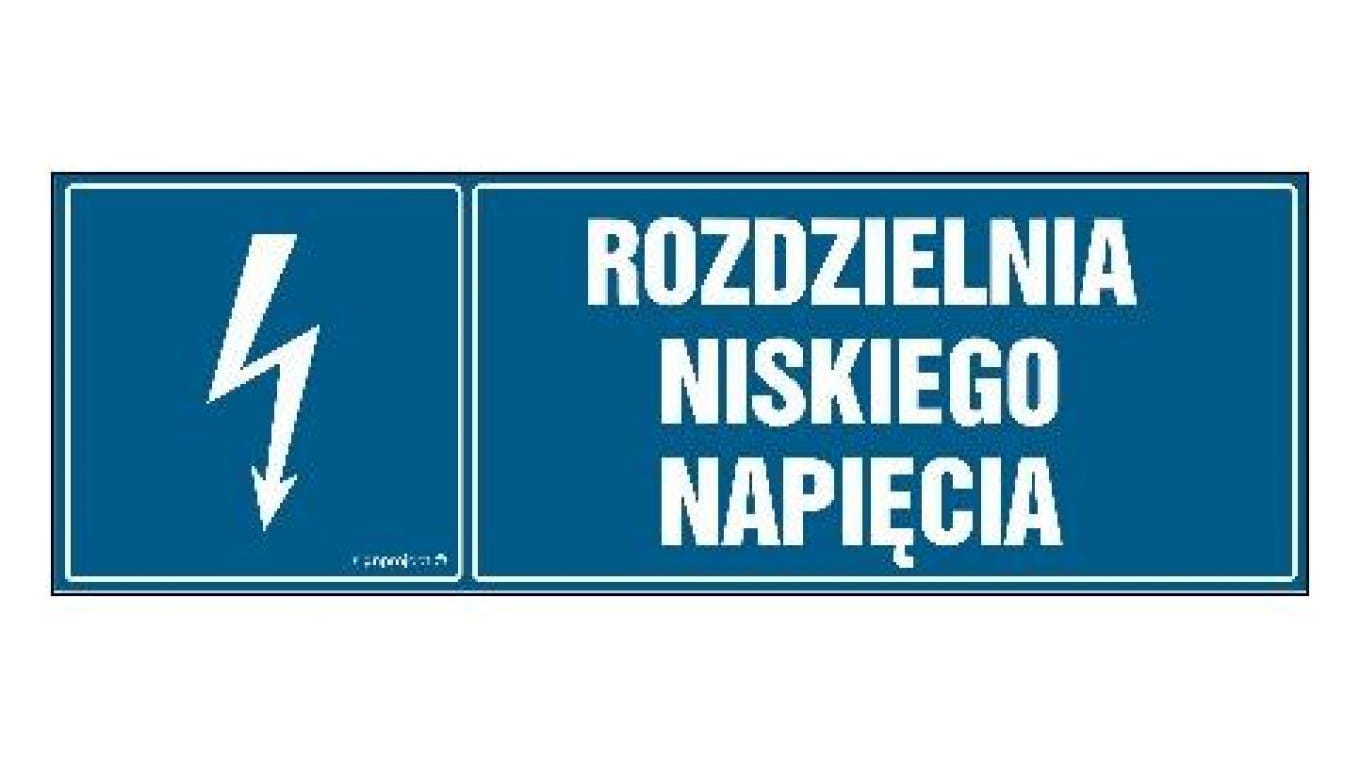 ZNAK - HH042 Rozdzielnia niskiego napięcia - arkusz 8 naklejek - arkusz 8 naklejek 10 x 3,3 cm FN - Folia samoprzylepna