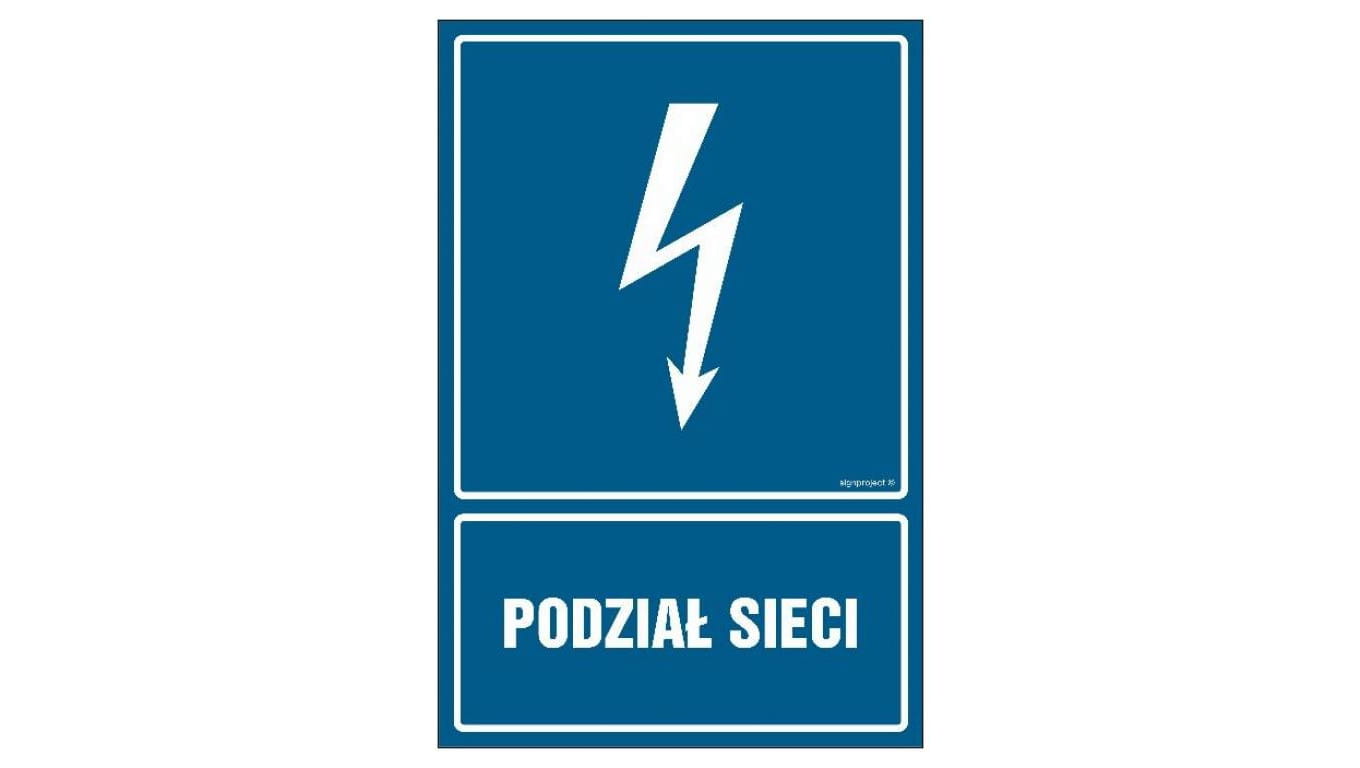 ZNAK - HG002 Podział sieci 50 x 75 cm PN - Płyta 1mm