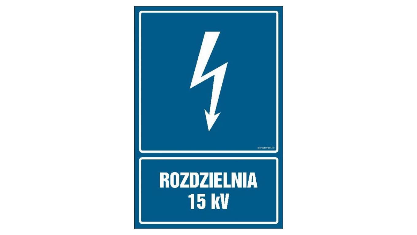 ZNAK - HG039 Rozdzielnia 15 kV 50 x 75 cm PN - Płyta 1mm