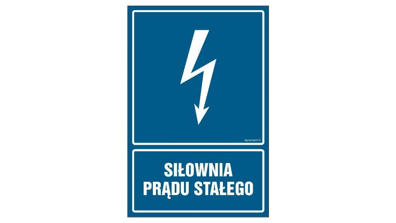 ZNAK - HG045 Siłownia prądu stałego 50 x 75 cm PN - Płyta 1mm