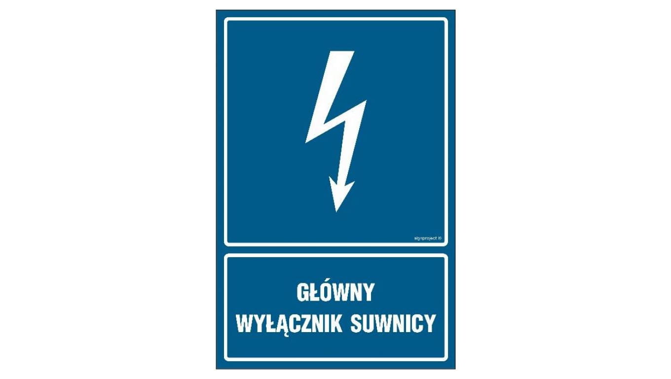 ZNAK - HG040 Główny wyłącznik suwnicy 70 x 105 cm FN - Folia samoprzylepna