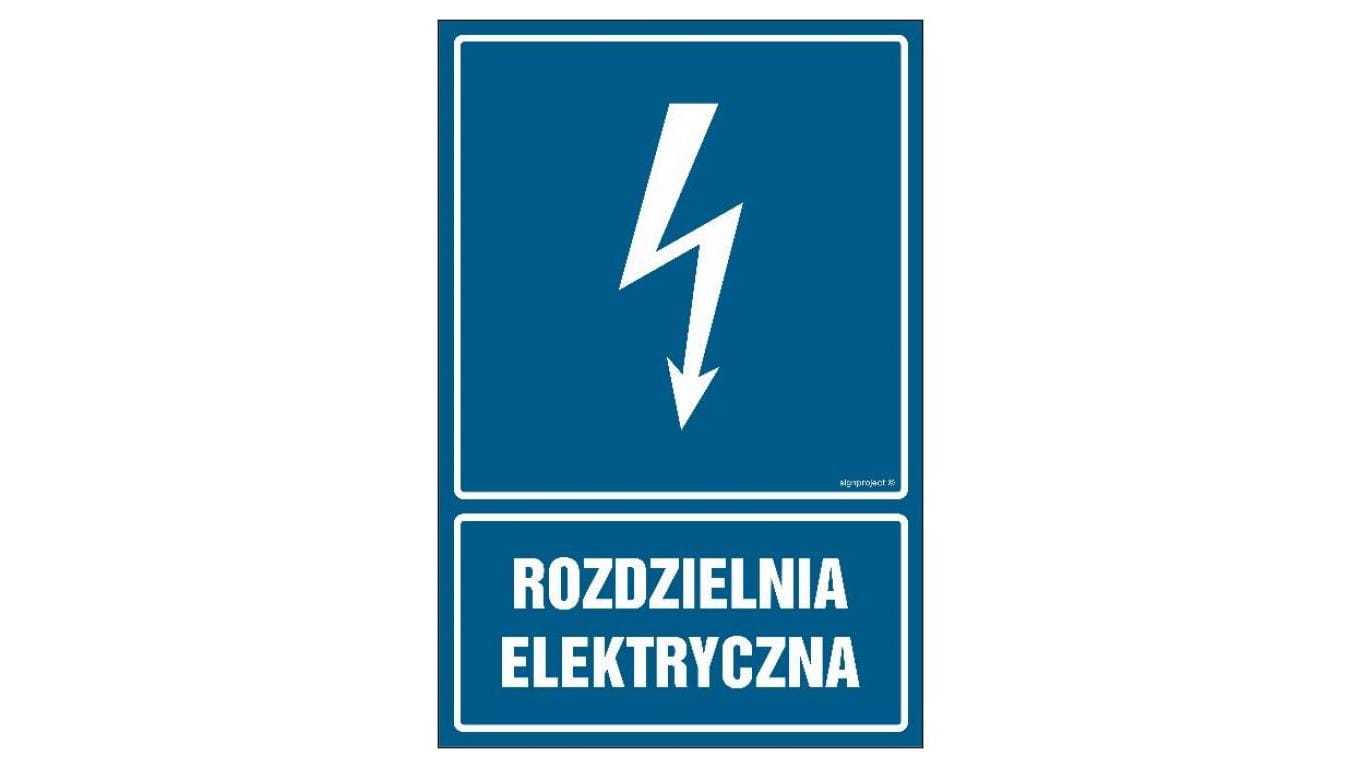 ZNAK - HG057 Rozdzielnia elektryczna 70 x 105 cm FN - Folia samoprzylepna