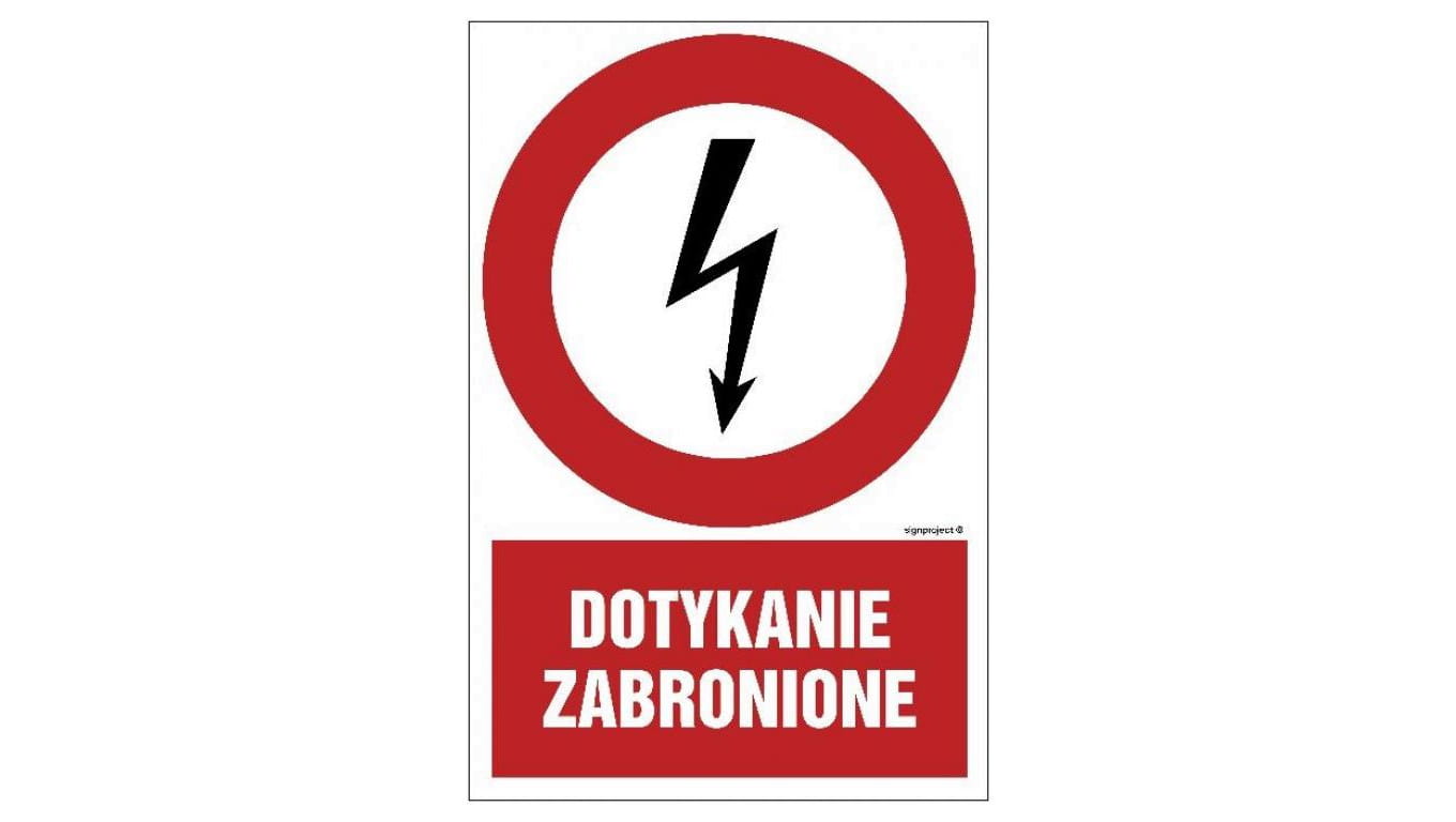 ZNAK - HC008 Dotykanie zabronione 70 x 105 cm FN - Folia samoprzylepna