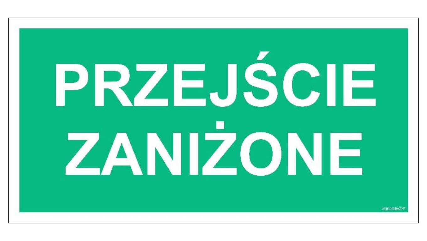 ZNAK - AC039 Przejście zaniżone 60 x 30 cm KS - Folia podłogowa foto.