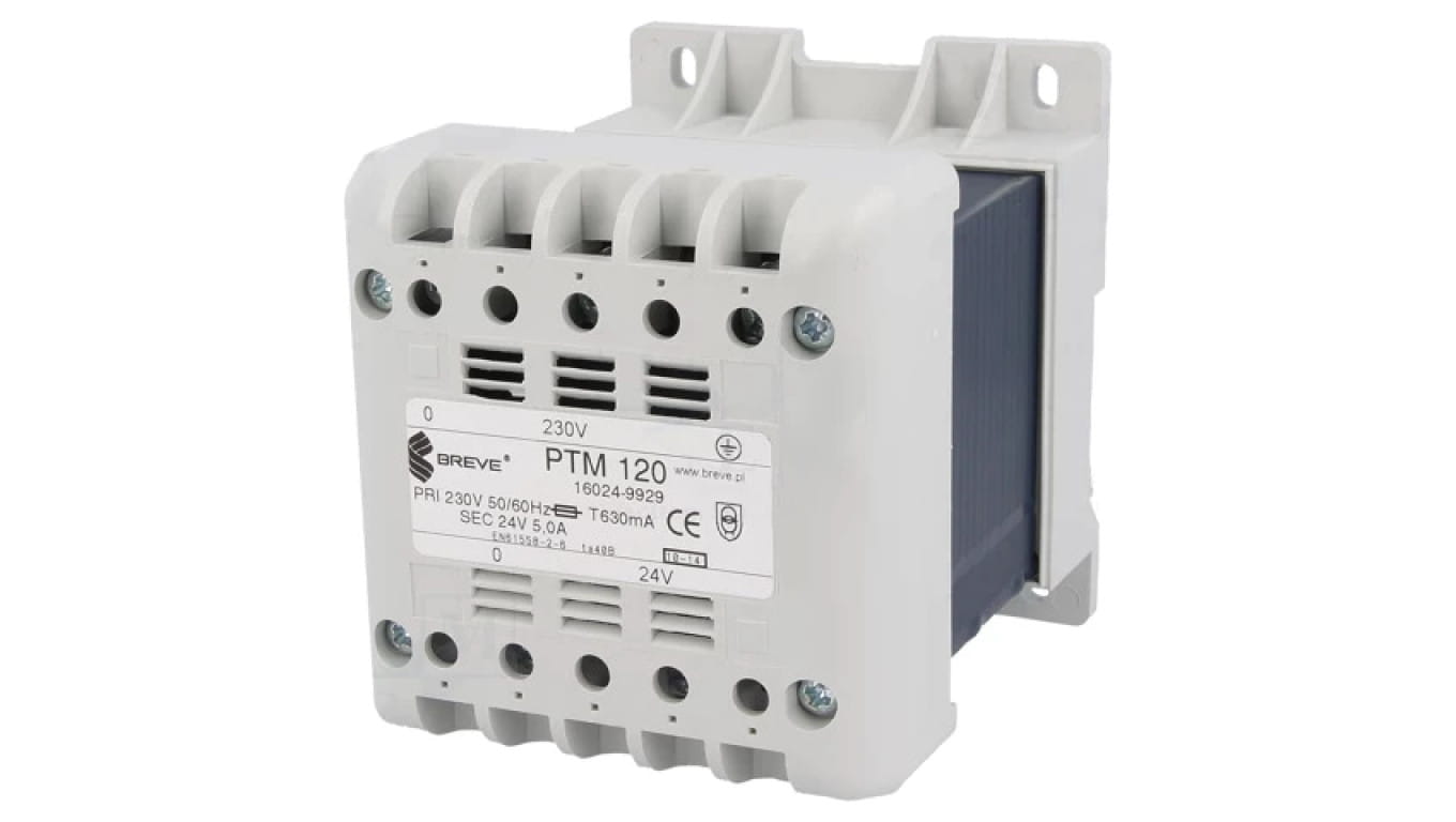 PTM120/230/24V Transformator sieciowy 120VA 230VAC 24V na szynę DIN IP21
