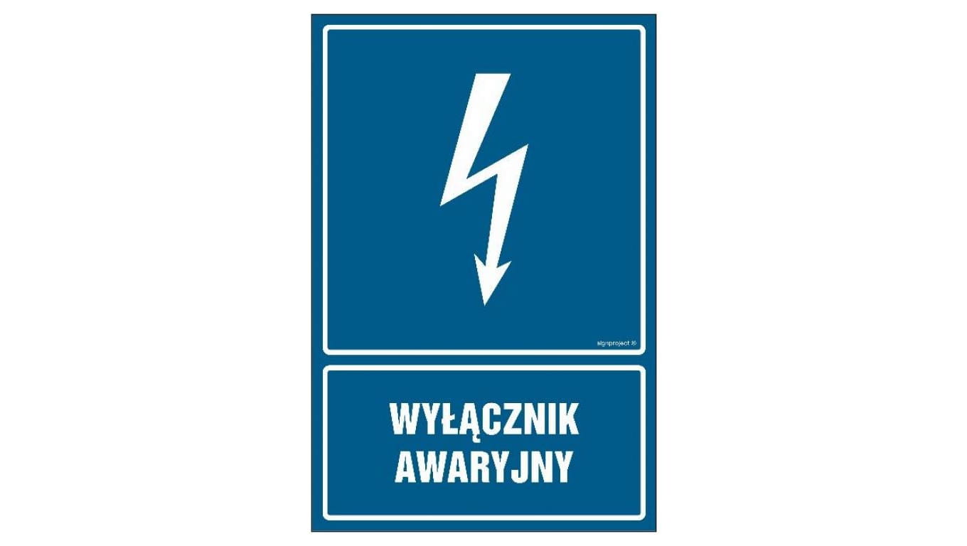 ZNAK - HG032 Wyłącznik awaryjny 70 x 105 cm FN - Folia samoprzylepna