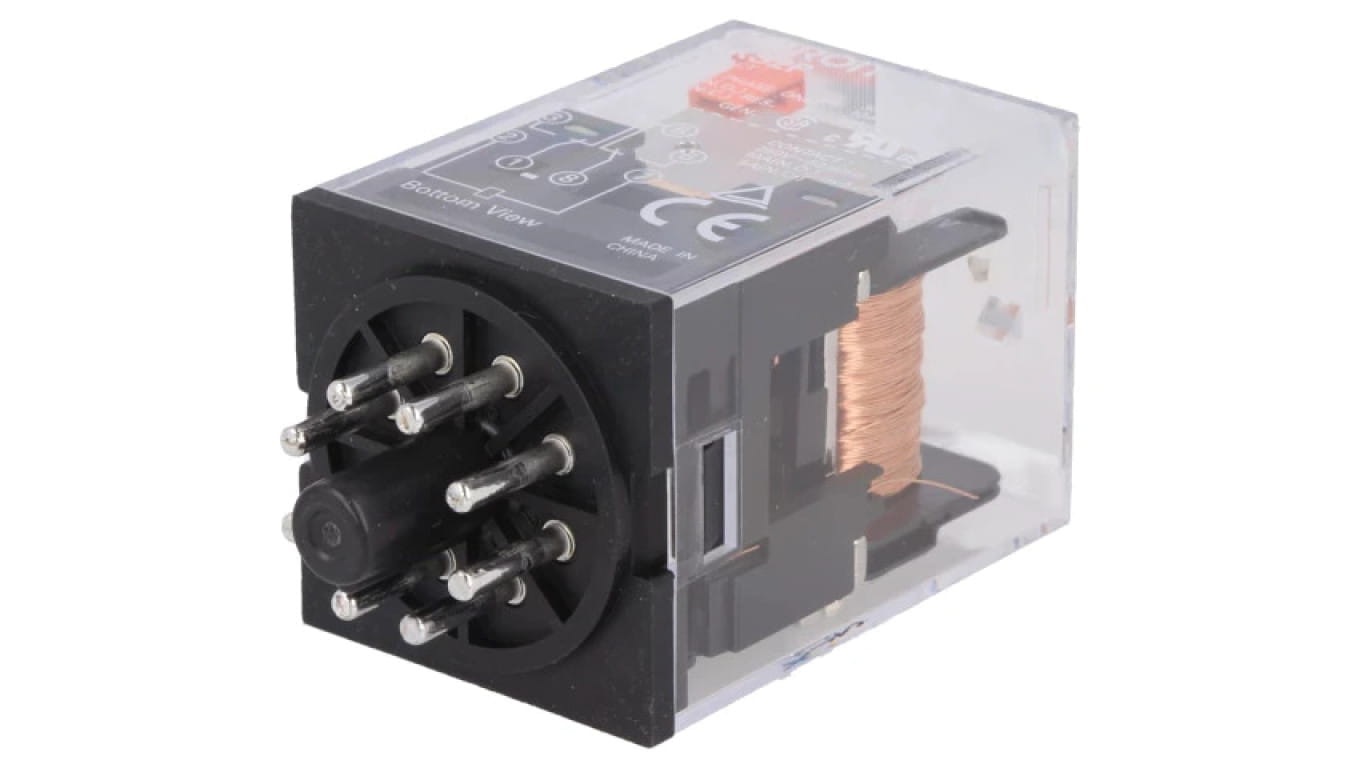 MKS2P-24AC Przekaźnik: elektromagnetyczny DPDT Ucewki: 24VAC 10A/250VAC