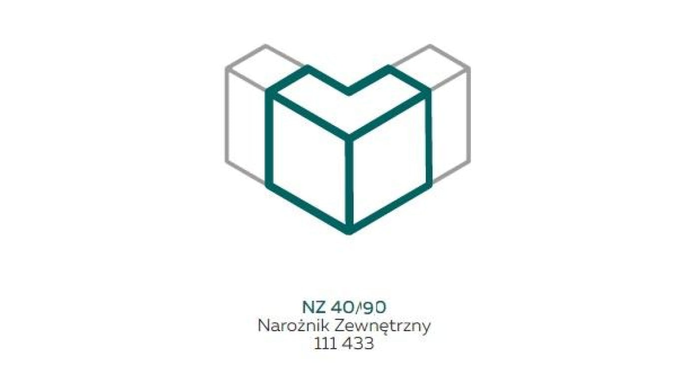 AKS Zielonka Narożnik zewnętrzny NZ 40/90 biały
