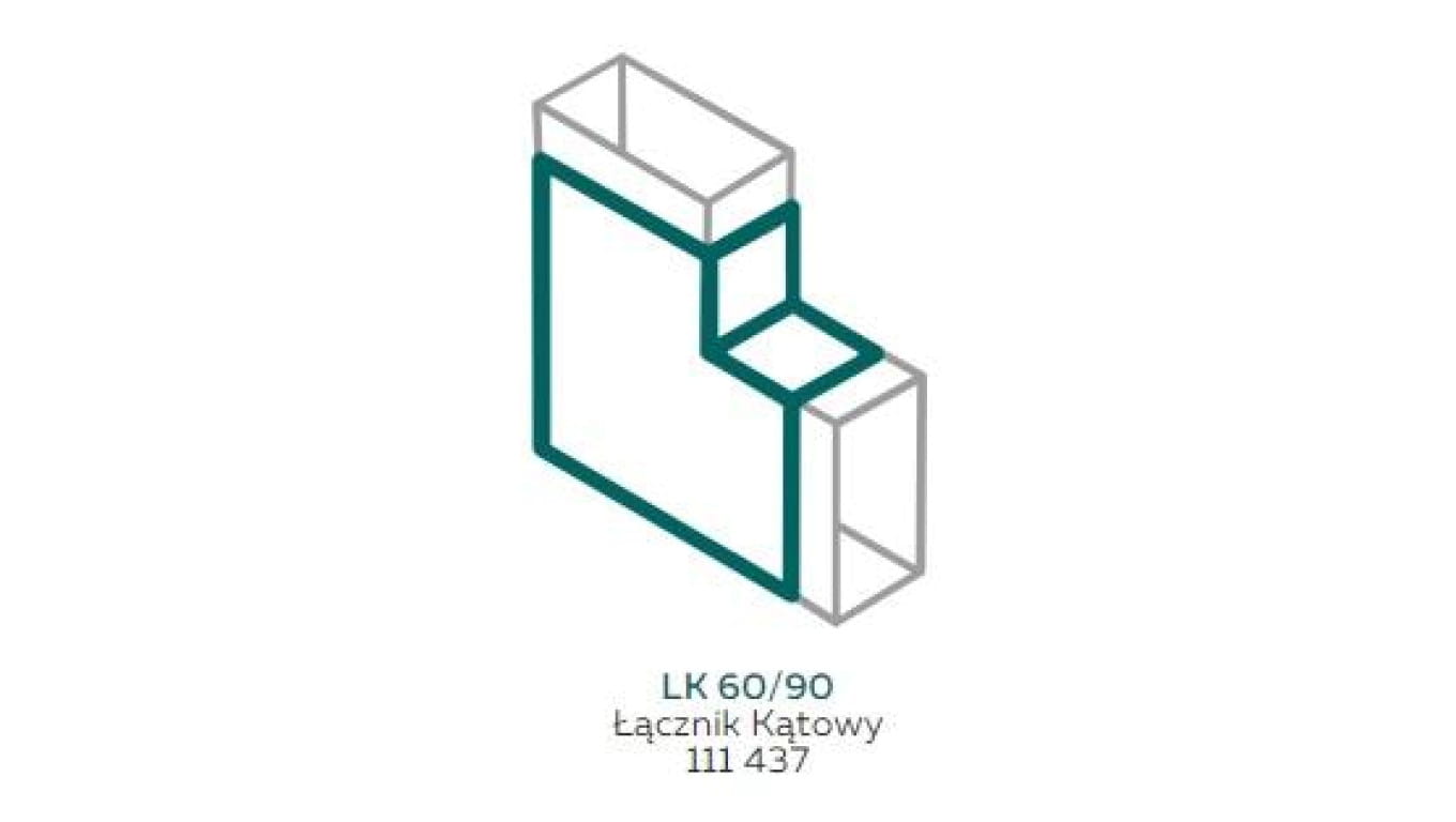 AKS Zielonka Łącznik kątowy LK 60/90 biały