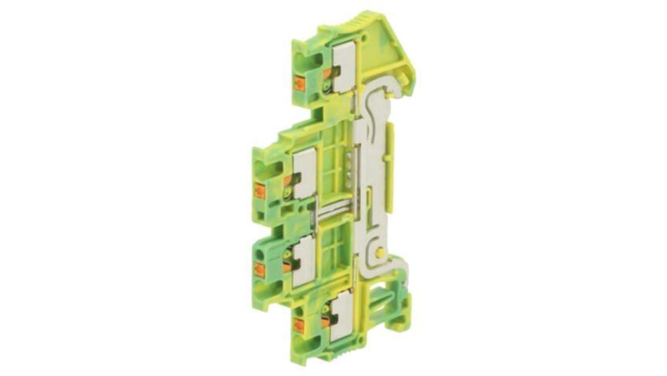 PTTB1.5/S-PE Złączka szynowa, PTTB, na szynę DIN, push-in, żółto-zielony, TS35