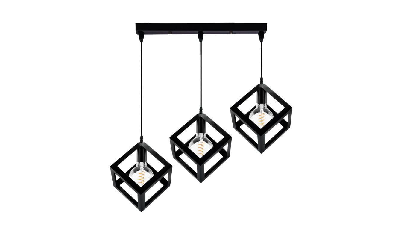 Lampa Wisząca Sufitowa TALUS Geometryczna Zwis Kostka do LED 3x E27 LUMILED