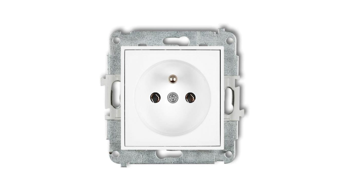ICON Mechanizm gniazda pojedynczego z uziemieniem 2P+Z (bez przesłon torów prądowych) biały mat 25IGP-1z