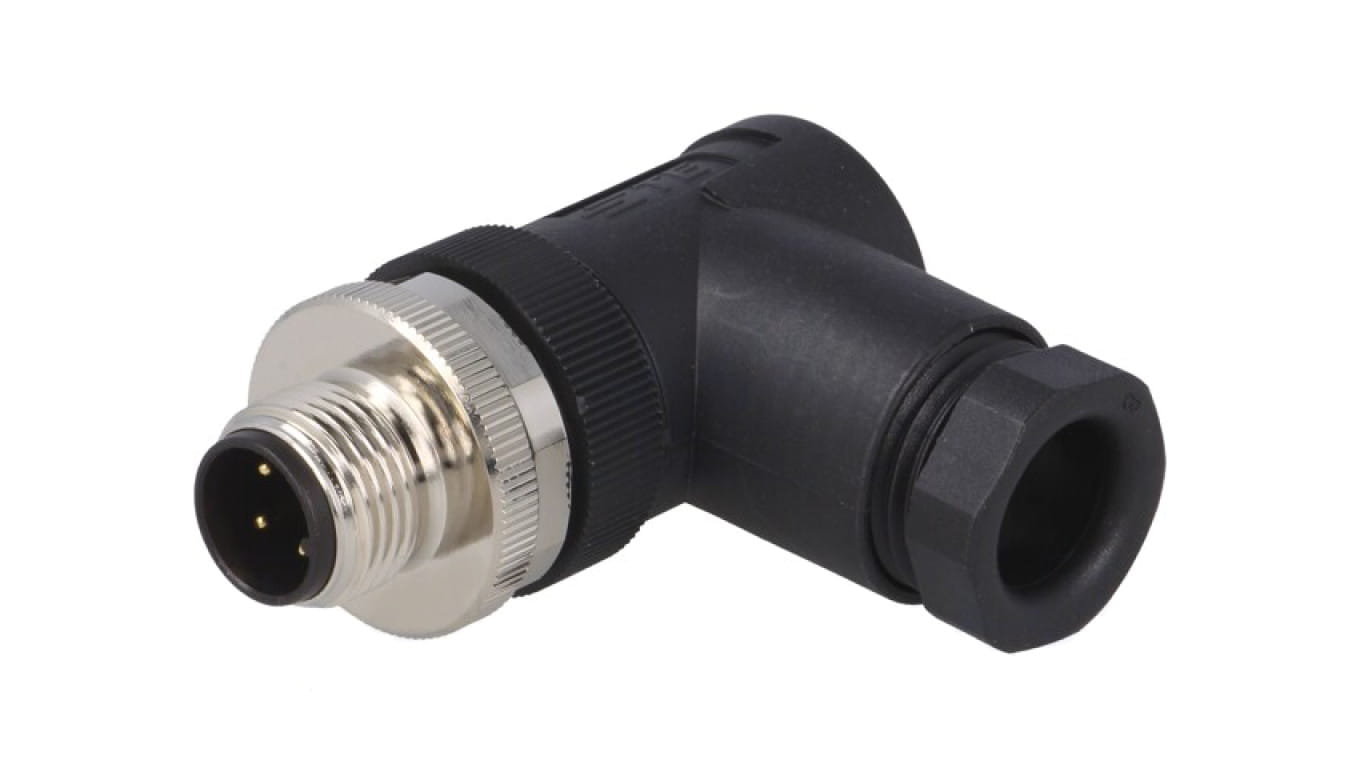 Złącze okrągłe M12 męskie kątowe nieekranowane 3pin 250V PG9 T4113002031-000