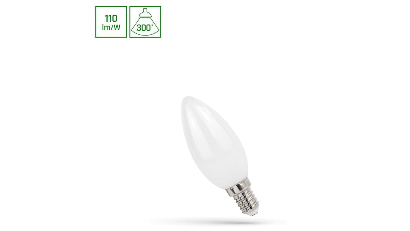 LED ŚWIECOWA E-14 230V 1W COG NW MILKY SPECTRUM