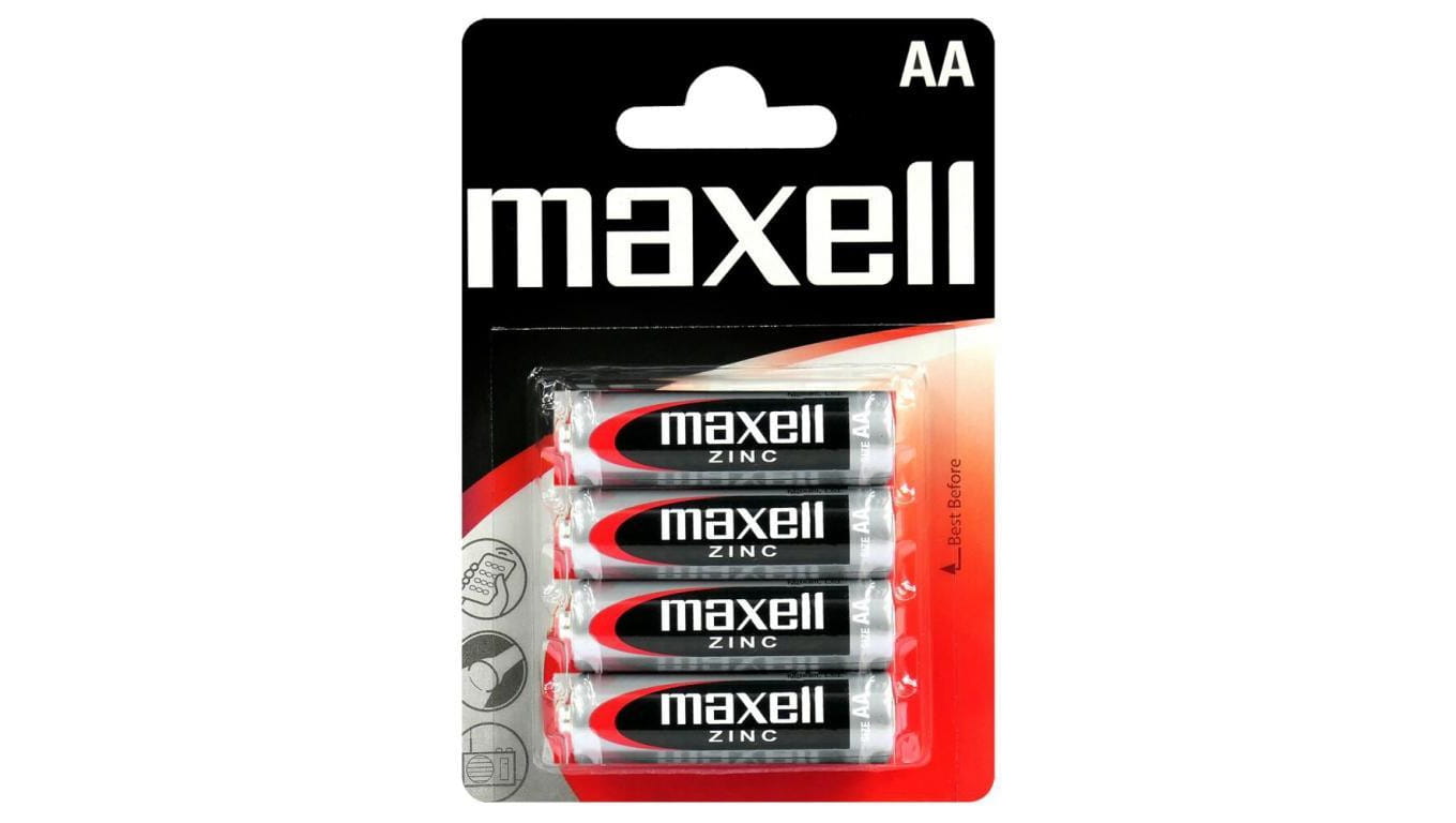 4 x bateria cynkowo-węglowa Maxell R6 / AA (blister)