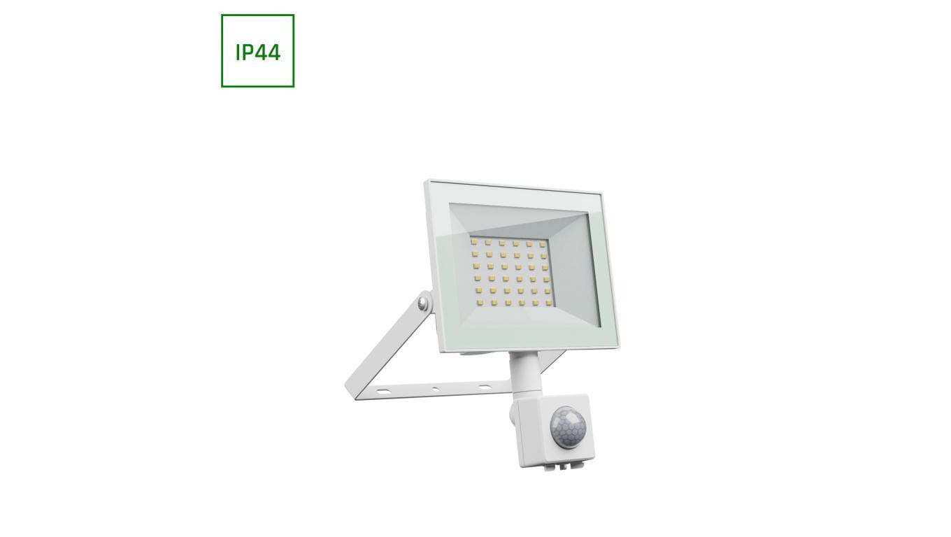 NOCTIS LUX 4 NAŚWIETLACZ 30W CW 230V IP44 141x185x53mm BIAŁY czujnik ruchu PIR
