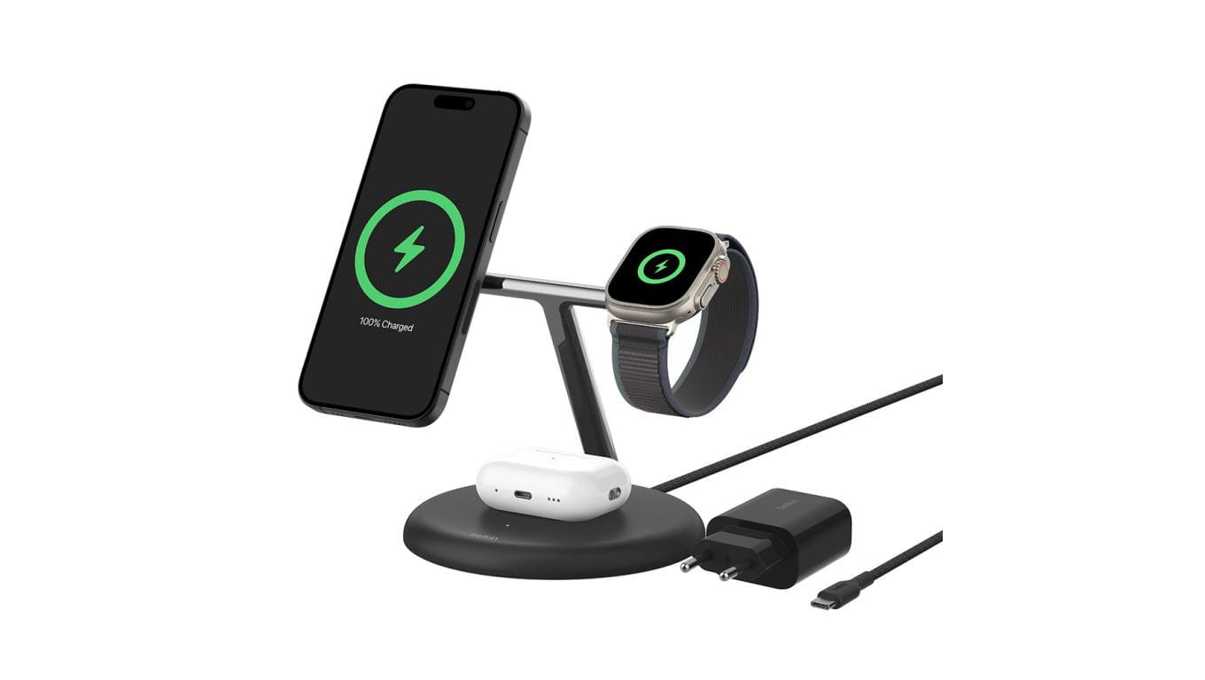 Belkin BOOST CHARGE PRO MagSafe ładowarka indukcyjna 3w1 iPhone Apple Watch i Airpods czarna