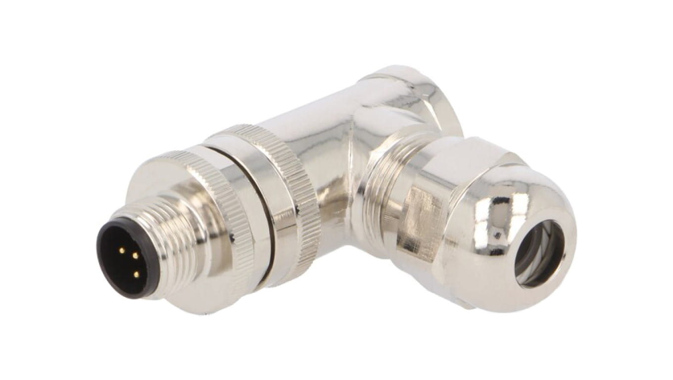 Złącze okrągłe M12 męskie kątowe ekranowane 5-PIN 60V PG9 T4113412051-000