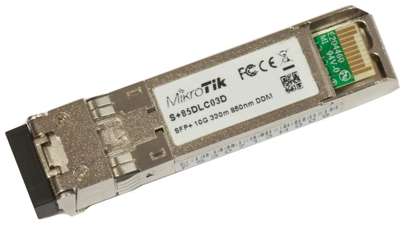 Moduł SFP+ 10Gb/s, 850nm, LC/UPC, 300m, Wielomodowy MikroTik S+85DLC03D