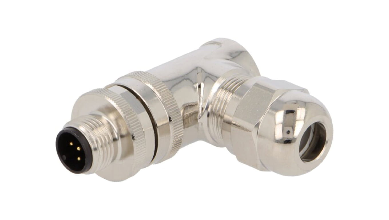 Złącze okrągłe M12 męskie kątowe ekranowane 5-PIN 60V PG7 T4113011051-000