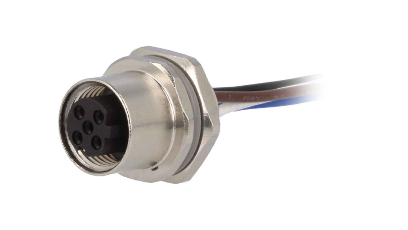 Złącze okrągłe M12 żeńskie proste 4-PIN 250V 0,2m T4171310504-001