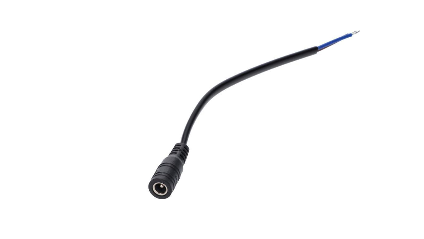 Gniazdo DC 5.5x2.1 5A przewód czarny 15cm 18awg