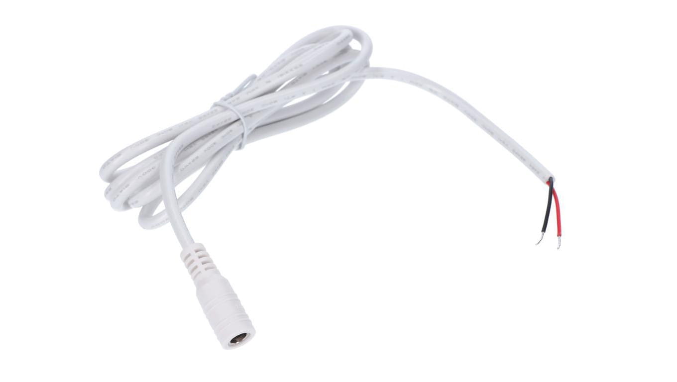 Gniazdo DC 5.5x2.1 3A przewód biały 150cm 22awg