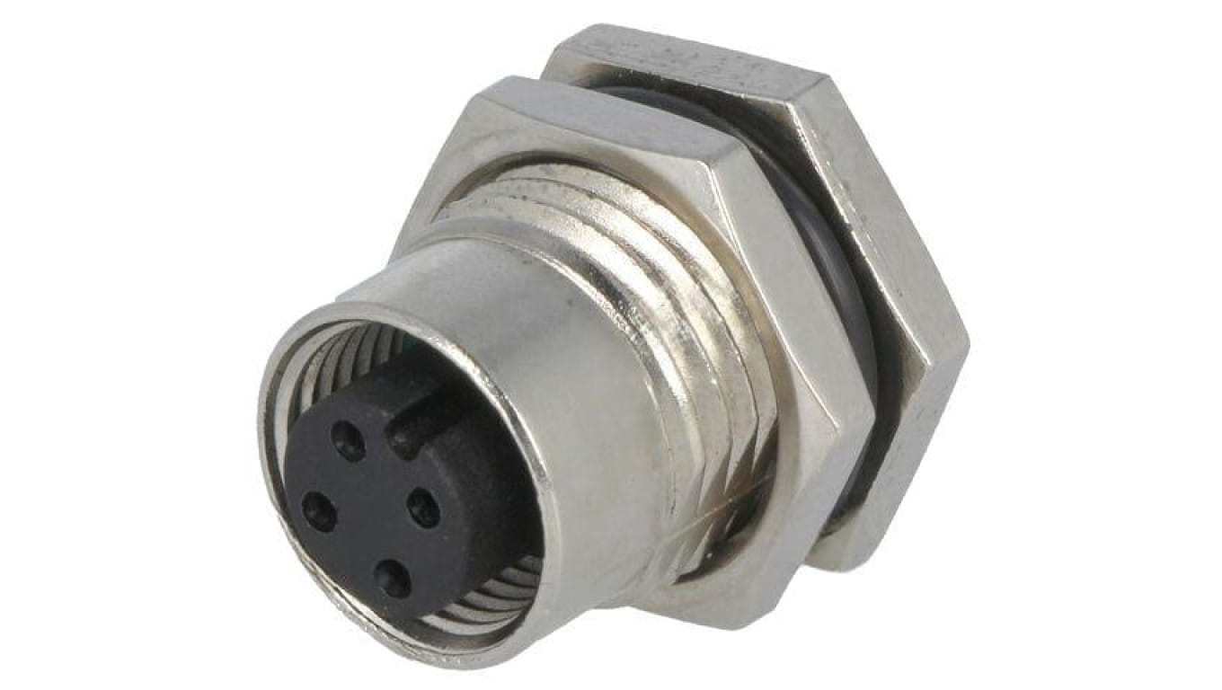 Złącze M12, żeńskie, PIN:4, gniazdo, proste, 250V M12A-04PFFP-SF8001