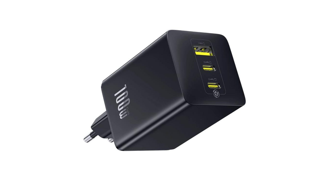 Baseus GaN EnerFill FE11 P10182102123-00 100W szybka ładowarka sieciowa z 2 gniazdami USB-C PD oraz USB