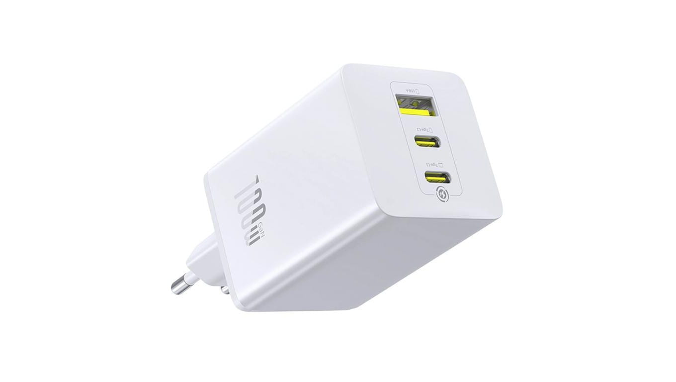 Baseus GaN EnerFill FE11 P10182102213-00 100W szybka ładowarka sieciowa z 2 gniazdami USB-C PD oraz USB