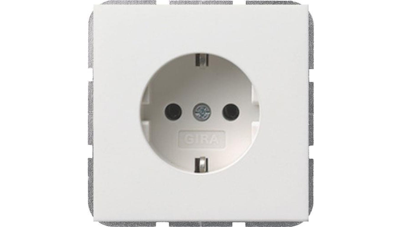 GIRA F100 Gniazdo SCHUKO biały połysk