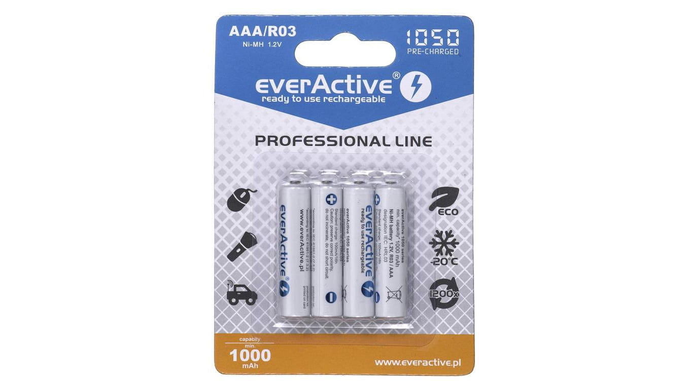 Zestaw akumulatorków everActive Professional line EVHRL03-1050 (1050mAh Ni-MH LSD)