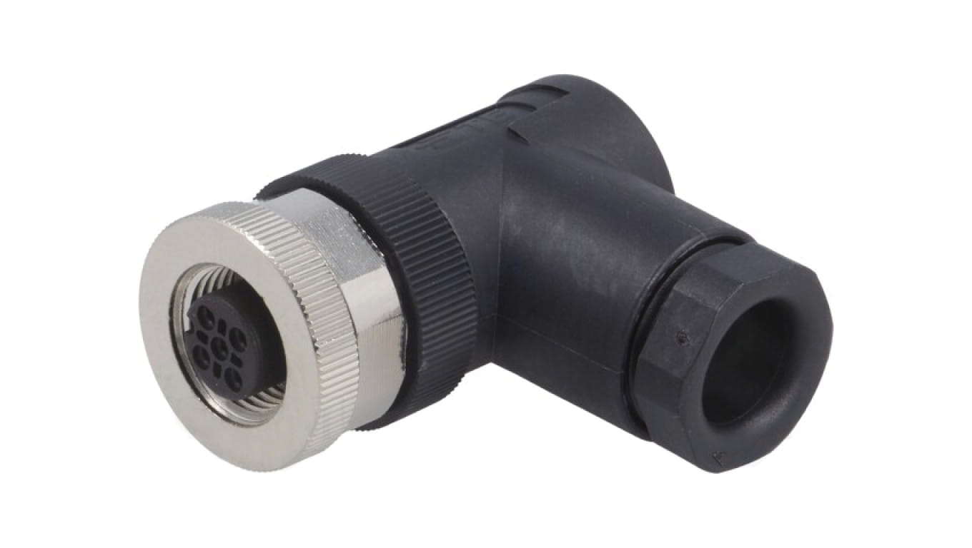 Złącze okrągłe M12 żeńskie kątowe nieekranowane 4pin 250V PG9 T4112002041-000