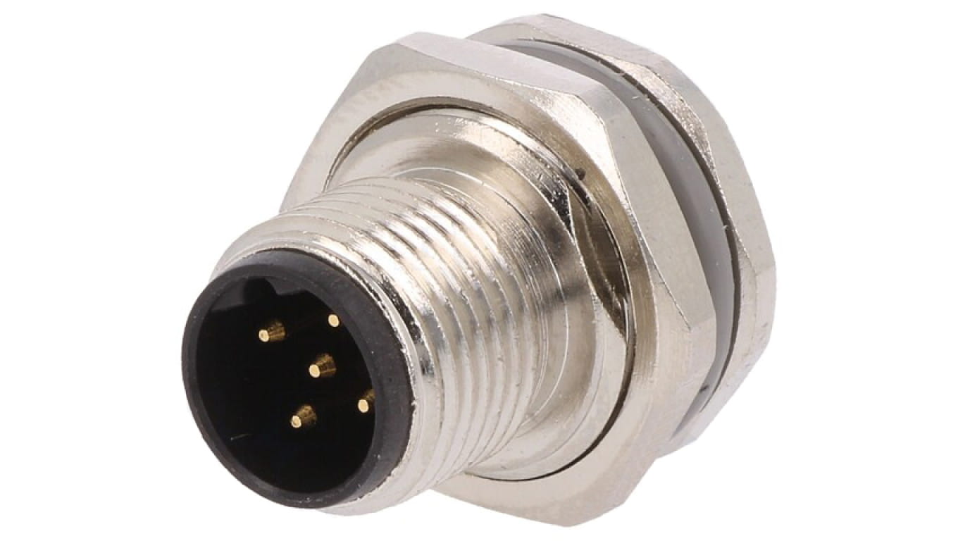 Złącze okrągłe M12 męskie proste montaż THT 5pin 60V T4140012051-000
