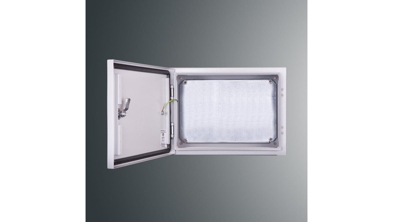 Obudowa n/t z płytą montaż PSH 304020 PROFIT 300x400x200 IP65 IK10 RAL7035 zamek herm.-D5
