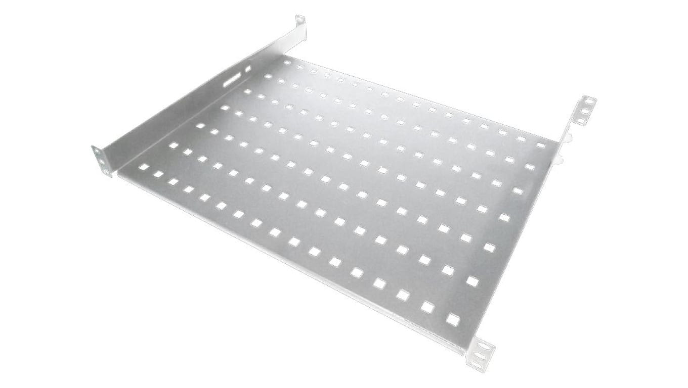 Półka stała 19 1U głęb. 450mm, kolor szara, 4 punkty mocowania SA-P-19-1U-450-4-S